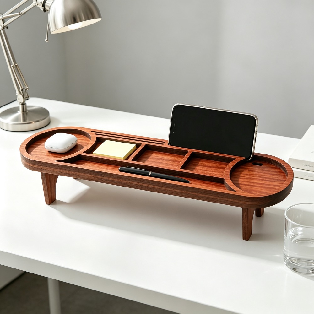 Wooden Desk Organizer with Pho - огляд і ціна Tech Desktop Accessories