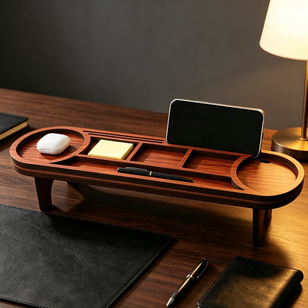 Wooden Desk Organizer with Pho - огляд і ціна Tech Desktop Accessories